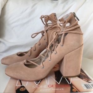NWOB Dolce Vita Cerys Lace Up Heels Pink 7
